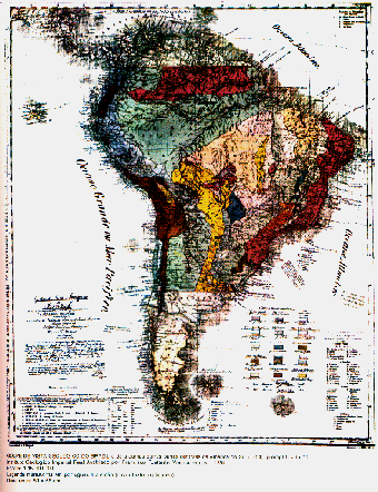 Mapa Geolgico da Amrica do Sul de 1854