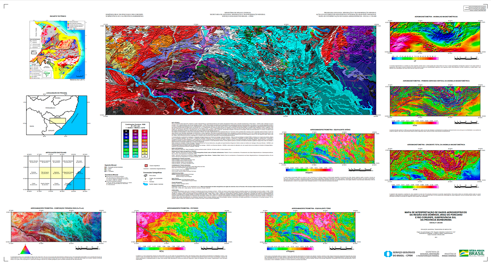 Cartas e Mapas de Interpretação de Dados Aerogeofísicos de Domínios ...