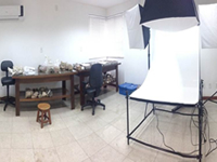 Research room and photographic studio for rocks and blades