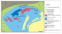 Figura 10 – Mapa geológico simplificado da área onde se encontra a Mina Cauê com a localização dos corpos de Jacutinga (compilado de Galbiatti 2006, Galbiatti 2007).