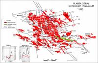 Fig. 1 - Mapa da Mina da Passagem com a localização dos corpos lavrados até 1936 (Compilado e modificado de Campos, 1938).