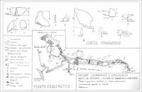 Figura 3 – Primeiro mapa da Gruta da Igrejinha, onde aparece a entrada principal da caverna que foi destruída pela mineradora (compilado de Salgado 1964). 