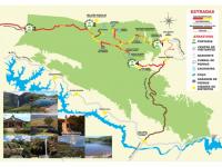 Figura 9 – Mapa do Parque Nacional da Serra do Canastra com as portarias de acesso e seus principais atrativos turísticos (compilado de icmbio.gov.br).