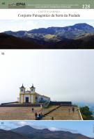 Fig. 1 - a) Vista panorâmica da Serra da Piedade. Foto do Guia de Bens Tombamentos do IEPHA-MG; b) Basílica de Nossa Senhora da Piedade, símbolo religioso da Serra; c) vista da Serra a partir da BR-381, de onde pode se ver  a lavra de minério de ferro na serra.