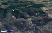 Figura 1 – Imagem de satélite (09/2021) com a localização das lavras da Mina do Telírio. 1) Lavra do Duquinha (Pegmatito Córrego Frio); 2. Lavra Joaquim Gabriel; 3) Lavra do Elias (Pegmatito do Telírio);  4) Lavra do João Modesto (Fonte: Google Earth, compilado de Bartorelli & Cornejo 2018).