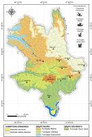 Fig. 5 - Mapa geológico simplificado do município de Uberaba com a localização do geossítio, integrado e modificado a partir das cartas na escala 1:100.000 do projeto “Triângulo Mineiro” (Uberaba-Igarapava, Veríssimo-Miguelópolis, Nova Ponte, Miraporanga).