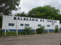 Placa da fonte termal do Tareco, Morro do Chapéu, BA. Foto: Violeta de Souza Marins, 2019.