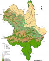 Geologia Mun. Uberaba e localização sítios do Geoparque Uberaba Terra dos Dinossauros - Sítio 05 - Serra da Galga. (Fonte: Geoparques do Brasil - propostas- 2012)