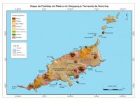 Mapa de Padrões de Relevo do Geoparque Fernando de Noronha. Fonte: Wildner; Ferreira, 2012.