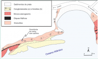 Mapa esquemático do afloramento da praia da paciência.