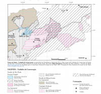 Unidades de Conservação federais e estaduais da região da Pedra do Baú e adjacências (Fonte: Hiruma et al,. 2011).