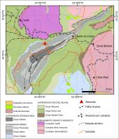 Figura 8 - Mapa do geológico simplificado da região Nordeste do Quadrilátero Ferrífero com a localização do Sinclinal Gandarela e de Gongo Soco (baseado em Pinto & Silva, 2014).