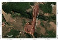 figura - Mapa de localização do geossítio Cachoeira do Bileto com a área sugerida para preservação. Figura produzida pelos autores.