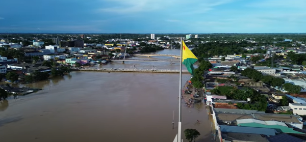 Rio Acre chegou atingiu 17,54 m em Rio Branco (AC)(Imagem: Alison Rodrigues)