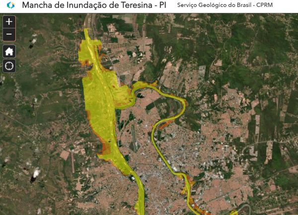 Mancha de Inundao no municpio de Teresina (PI) (Fonte: SGB)