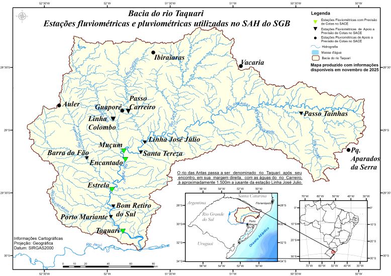 Bacia do rio Taquari. Clique para ampliar. Este link abrirá em uma nova janela.